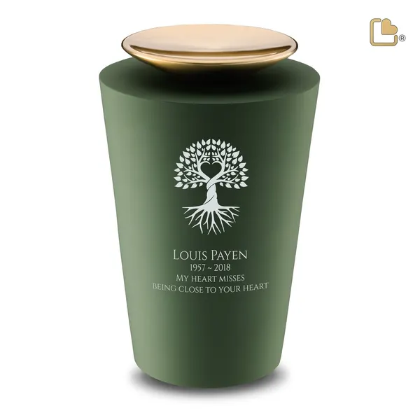 Metalen urn - Crescent Tall Sage groen - 4,01 Liter