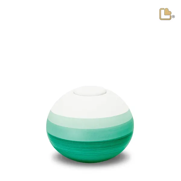 Keramische urn - Rond Eco Pigment groen - 0,31 Liter