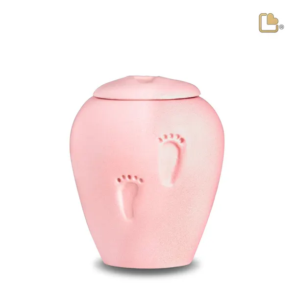 Keramische urn - PetalPink Baby Footprints Child Eco Pigment - 0,80 Liter