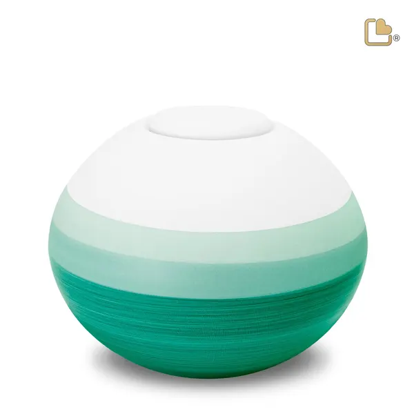 Keramische urn - Rond Eco Pigment groen - 4,21 Liter
