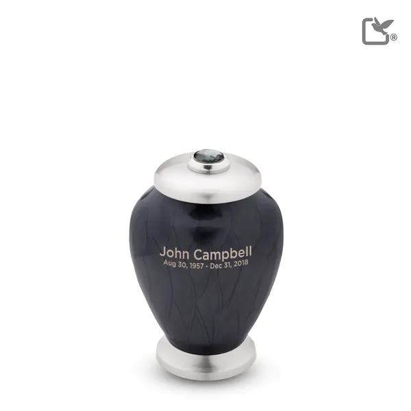 Messing urn - Simplicity w Crystal antraciet - 0,07 Liter