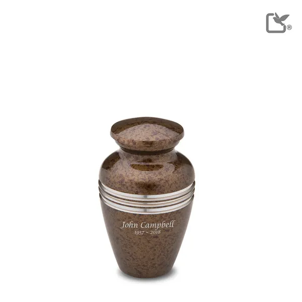 Metalen urn - Klassiek Speckled Auburn - wit - 0,07 Liter