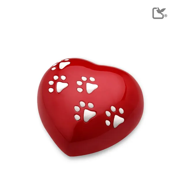 Messing dierenurn - Hart rood - 0,80 Liter