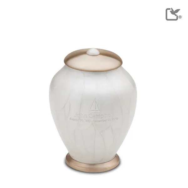 Metalen urn - Simplicity wit - 0,80 Liter