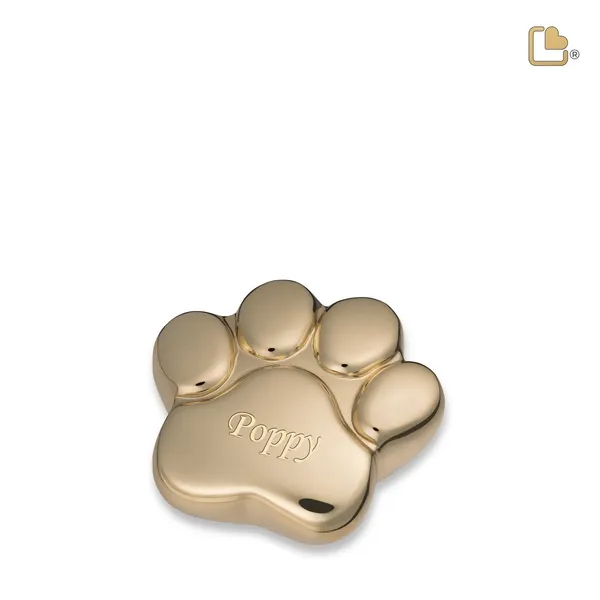 Messing urn - LovePaw goud - 0,07 Liter