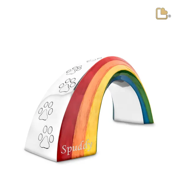 Metalen dierenurn - Rainbow zilver - 0,70 Liter