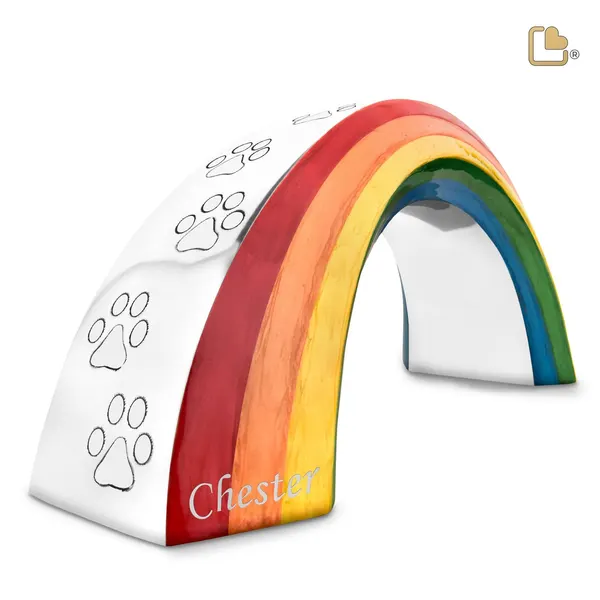 Metalen dierenurn - Rainbow zilver - 1,36 Liter