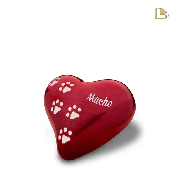 Messing dierenurn - Hart rood - 0,46 Liter