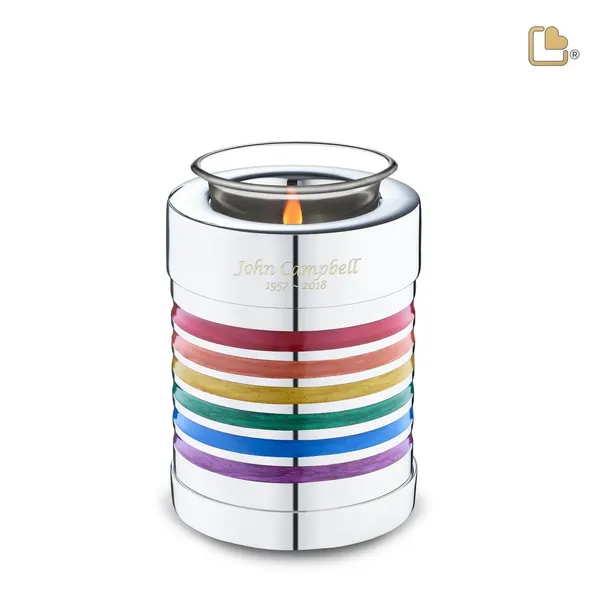 Messing urn - ArtDeco Pride Tealight zilver - 0,41 Liter
