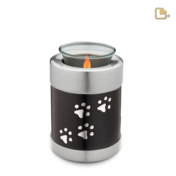 Metalen dierenurn - Tealight antraciet - 0,41 Liter