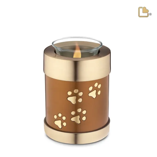 Metalen dierenurn - Tealight brons - 0,41 Liter