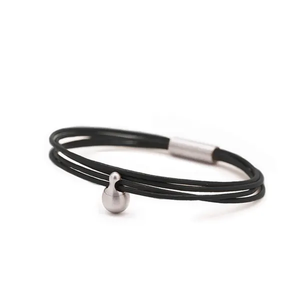 Armband - Zwarte Charm - zilver