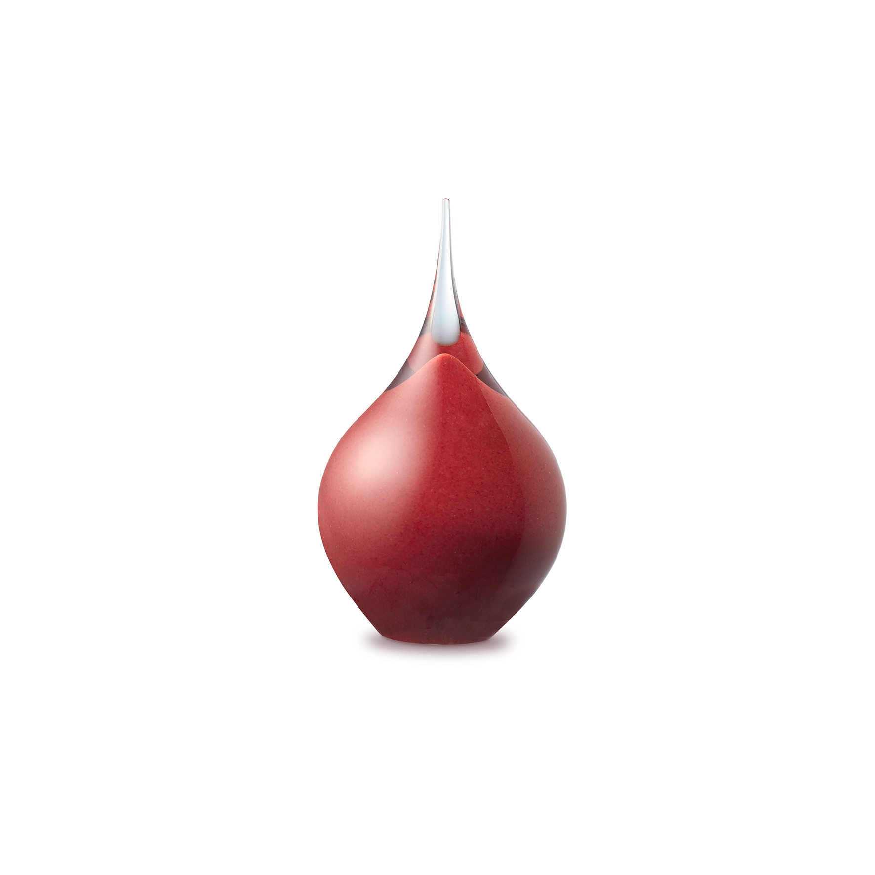 Glazen urn druppel rood