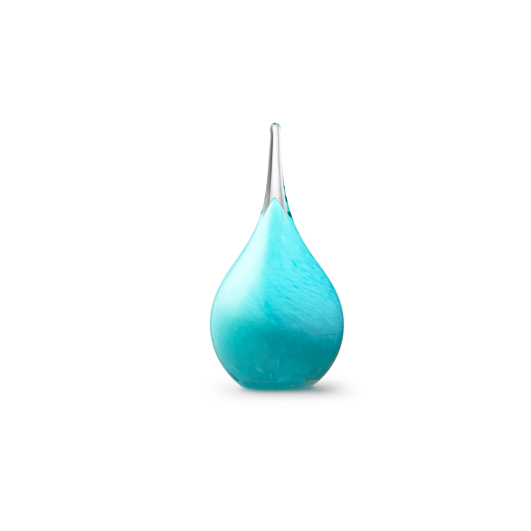 Glazen urn druppel blauw