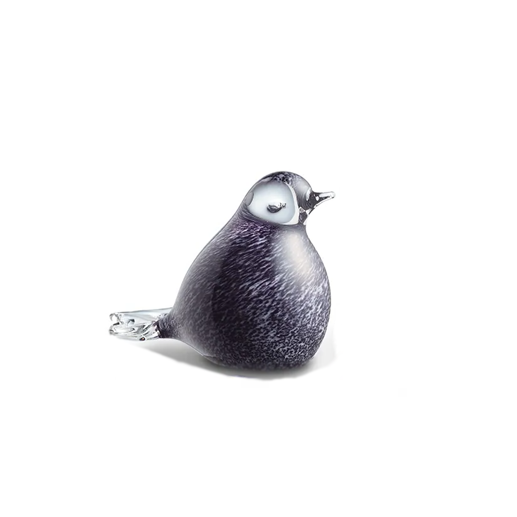 Glazen urn - Memorie vogel zwart/wit - 0,03 Liter