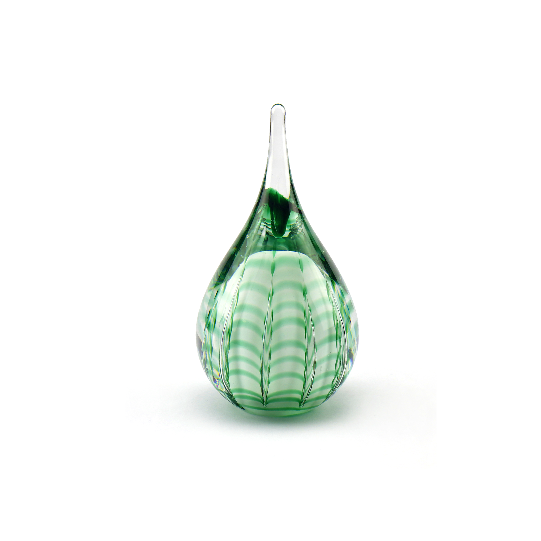 Glazen druppel urn groen