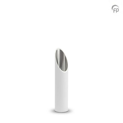 Aluminium urn - kaarshouder groot wit - 0,30 Liter