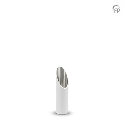 Aluminium urn - kaarshouder medium wit - 0,20 Liter