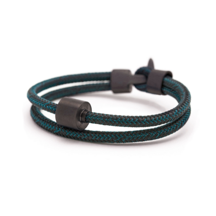 Armband - Black & Petrol Koord Black Edition