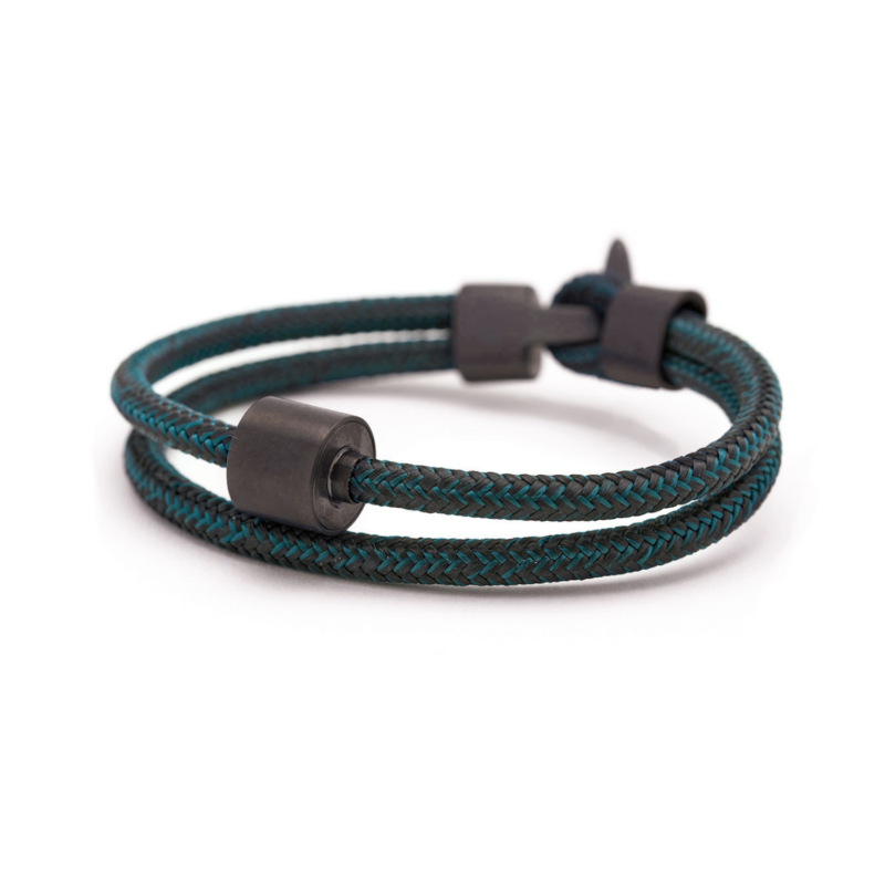 Armband - Black & Petrol Koord Black Edition