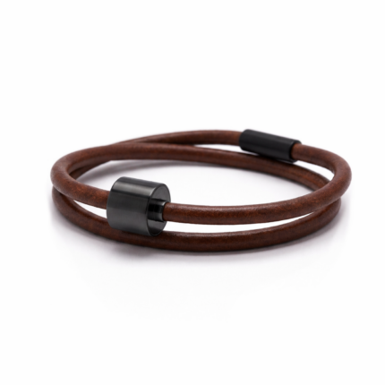 Armband - Bruin Glad Leer Black Edition