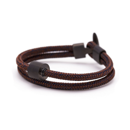 Armband - Bruin & Navy Koord Black Edition