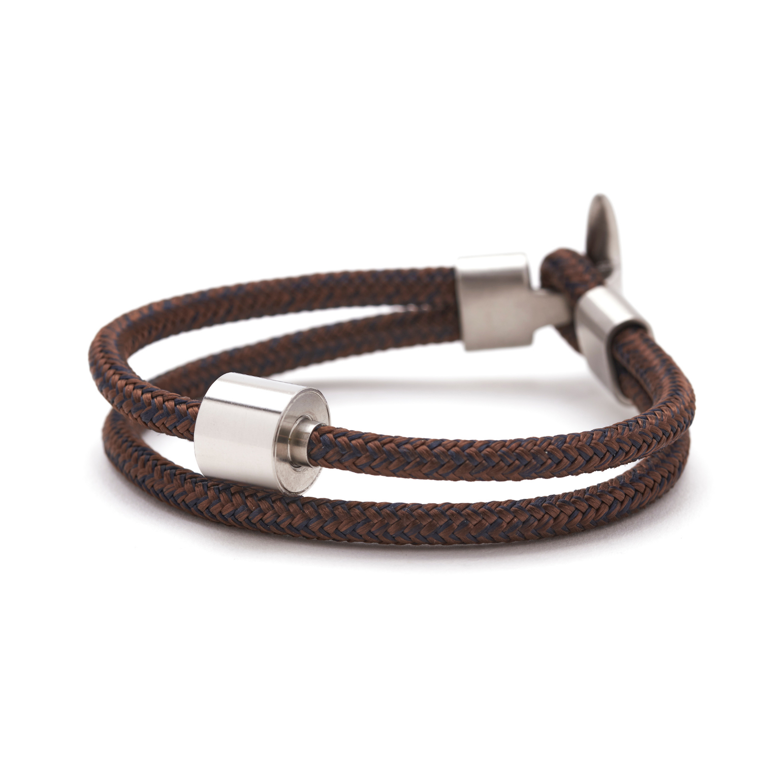 Armband - Bruin & Navy Koord - zilver Armband - Bruin & Navy Koord - zilver