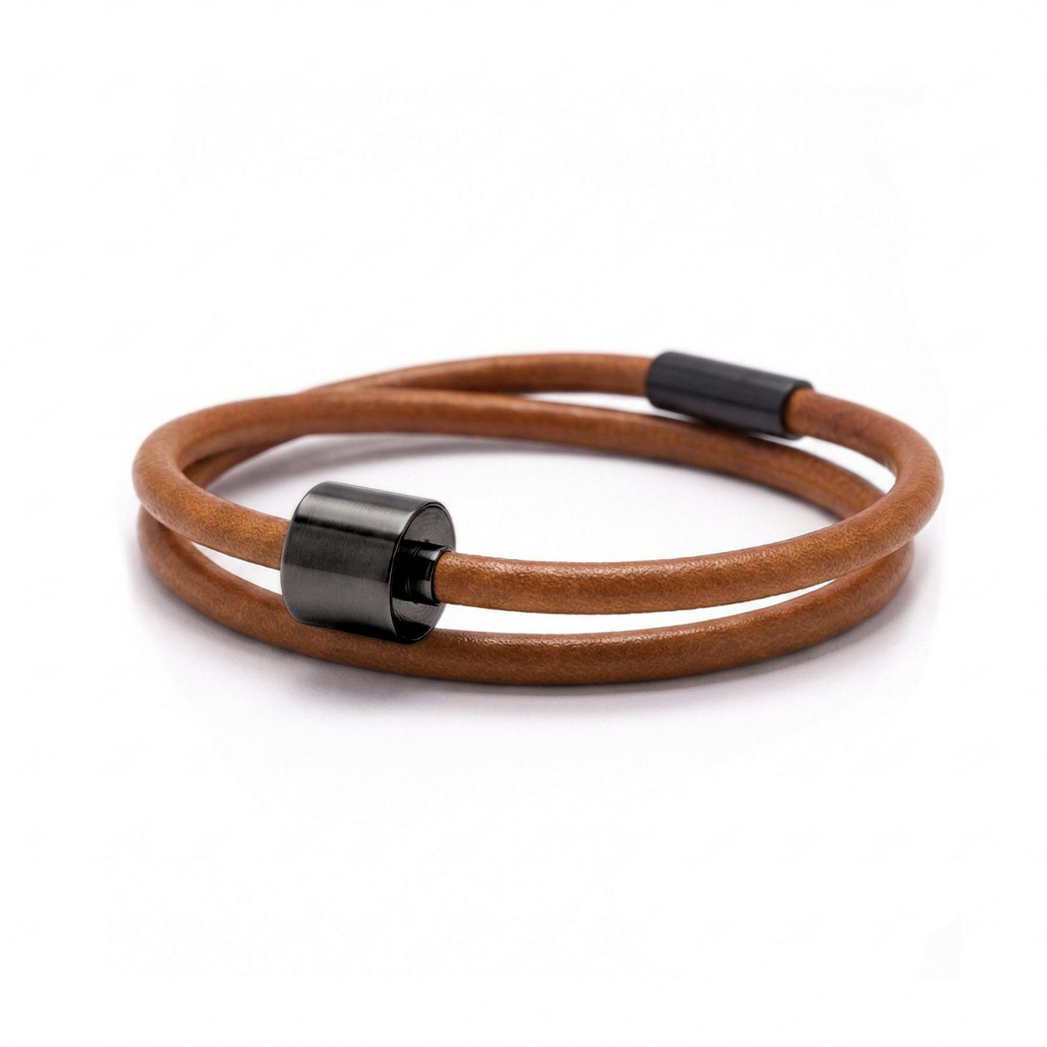 Armband - Cognac Glad Leer Black Edition Armband - Cognac Glad Leer Black Edition