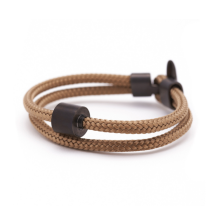 Armband - Goudzand Koord Black Edition - goud
