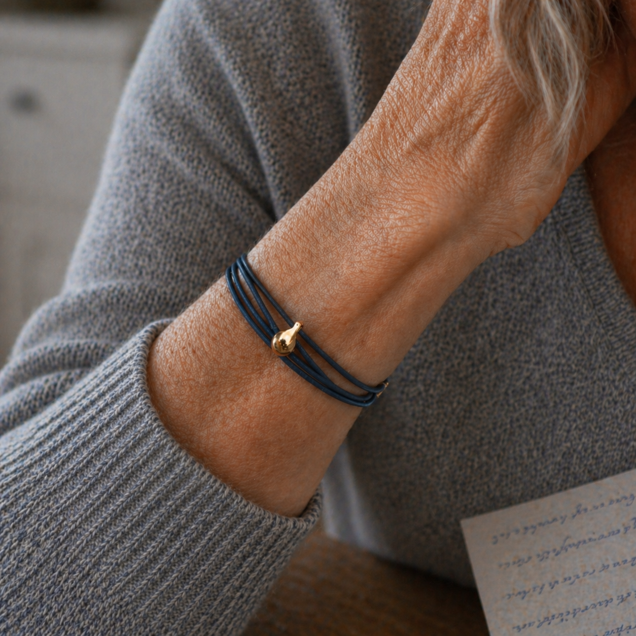 Armband - Navyblauw Charm - goud Armband - Navyblauw Charm - goud