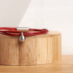 Armband - Rode Charm - zilver