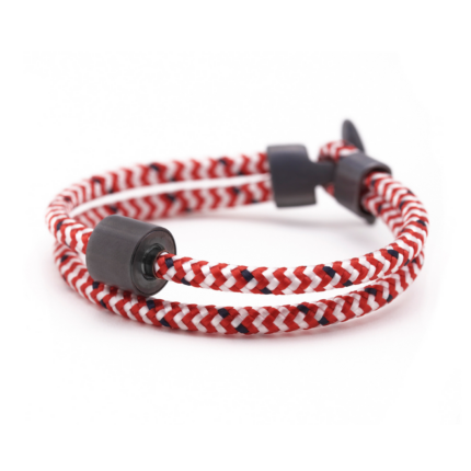 Armband - Rood & Wit Koord Black Edition