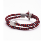 Armband - Rood & Zwart Koord - zilver