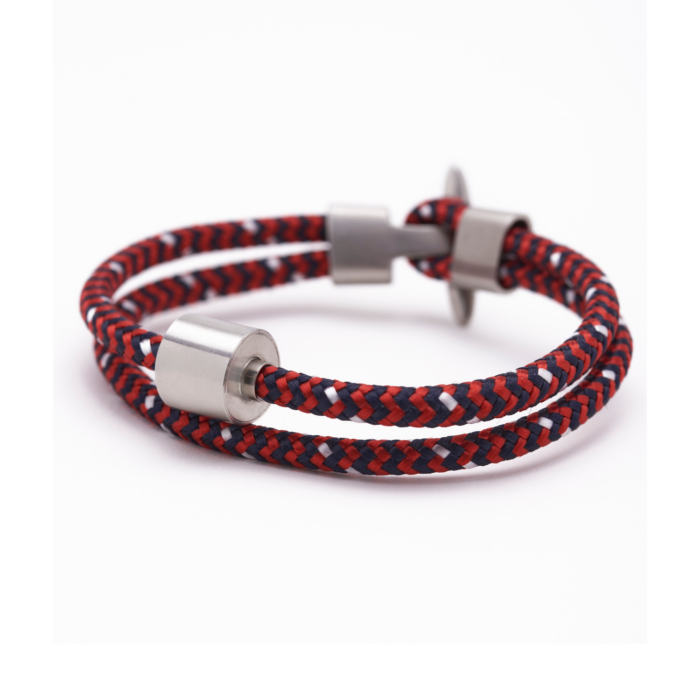 Armband - Rood & Zwart Koord - zilver