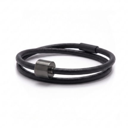 Armband - Zwart Glad Leer Black Edition