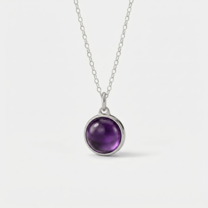 Assieraad-hanger - Amethist - zilver