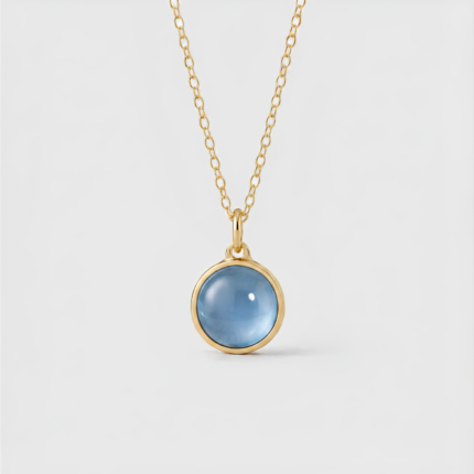 Assieraad-hanger - Blauwe Agaat - goud