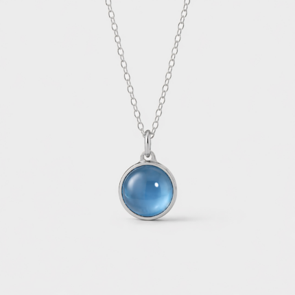 Assieraad-hanger - Blauwe Agaat - zilver