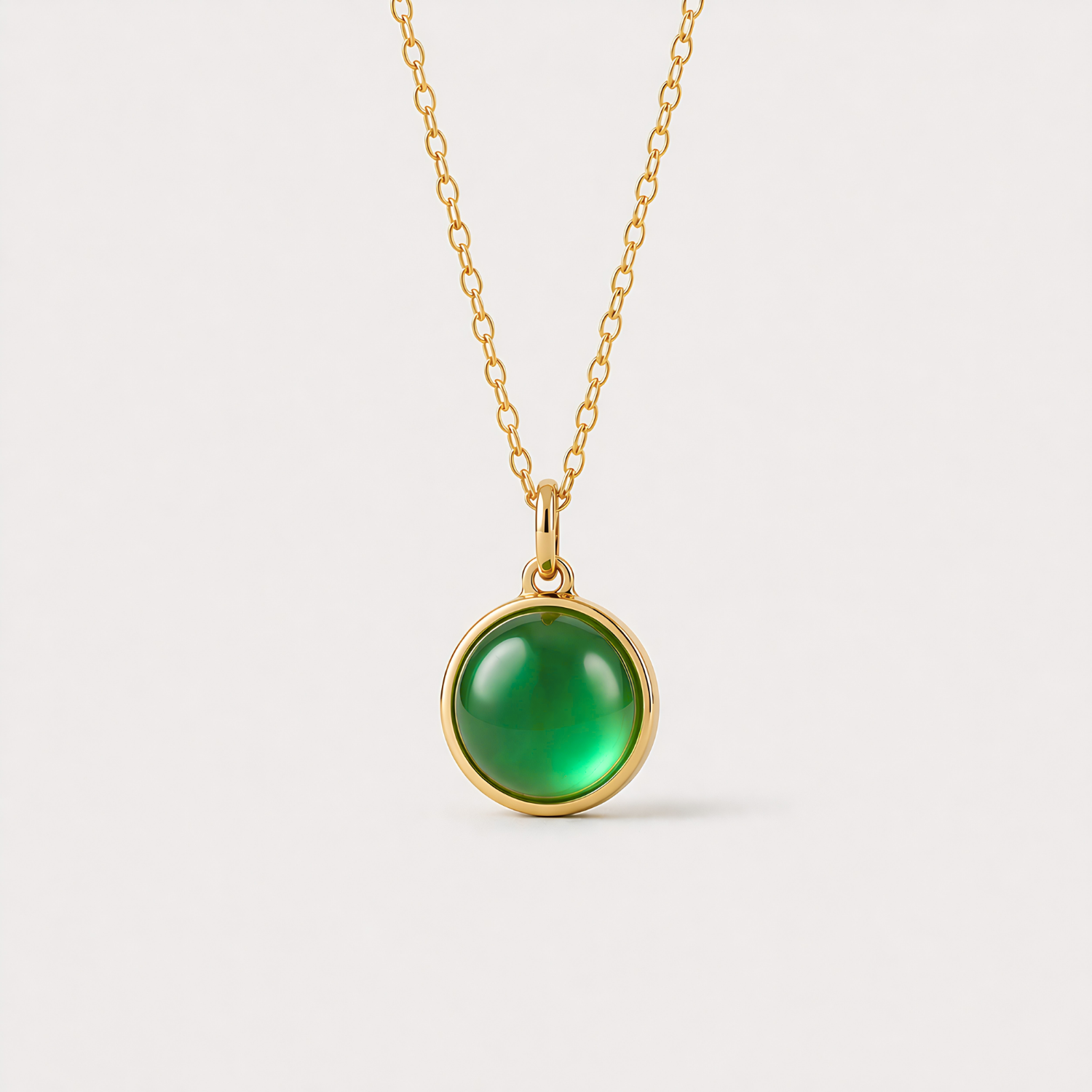 Assieraad-hanger - Groene Agaat - goud Assieraad-hanger - Groene Agaat - goud