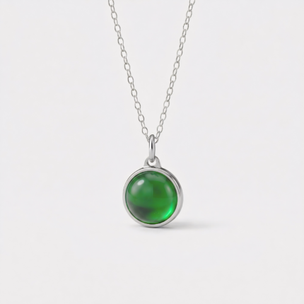 Assieraad-hanger - Groene Agaat - zilver