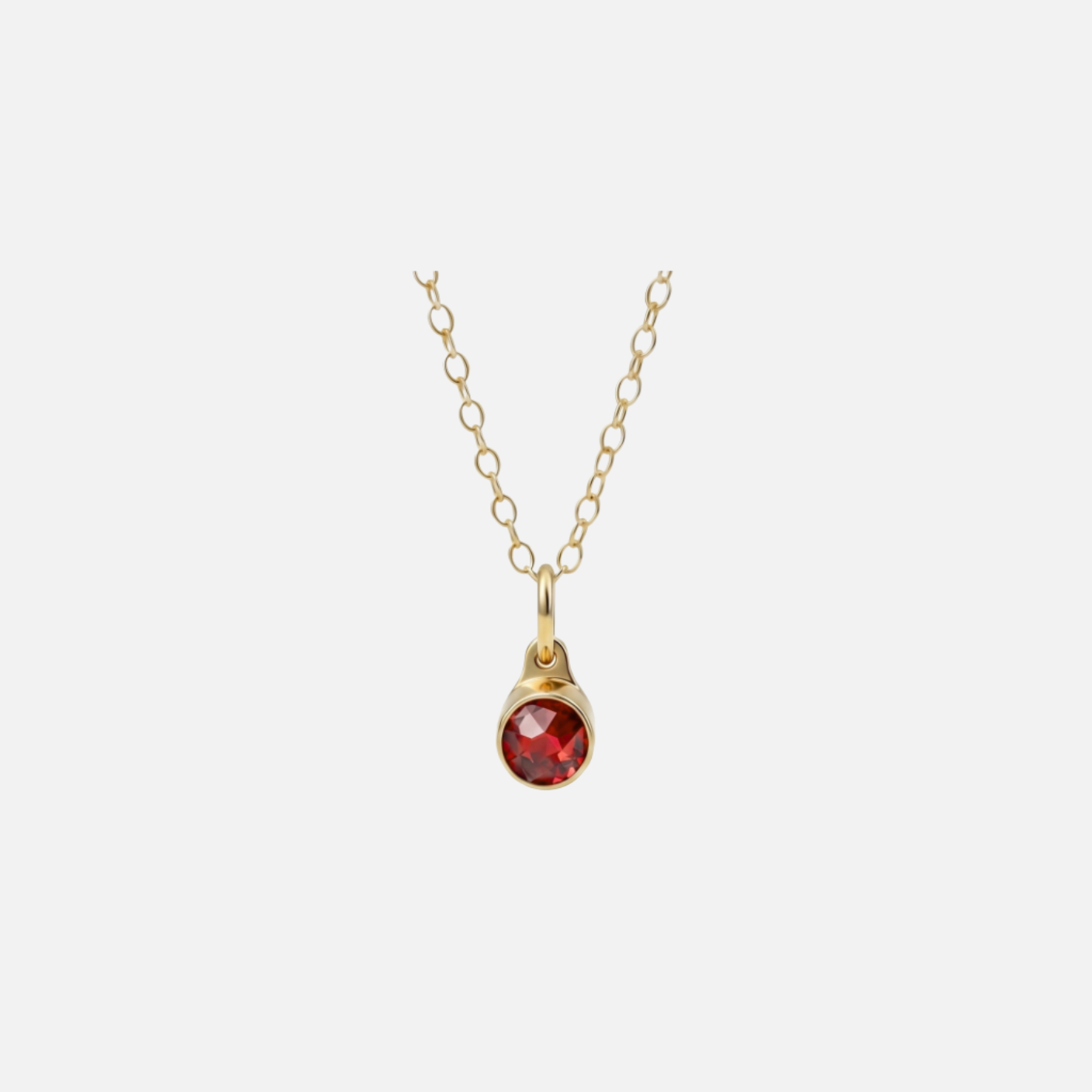 Assieraad-hanger - Januari Granaat - goud Assieraad-hanger - Januari Granaat - goud
