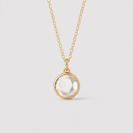 Assieraad-hanger - Kristal Facet - goud