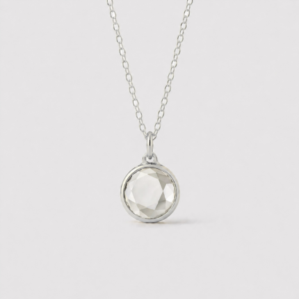Assieraad-hanger - Kristal Facet - zilver