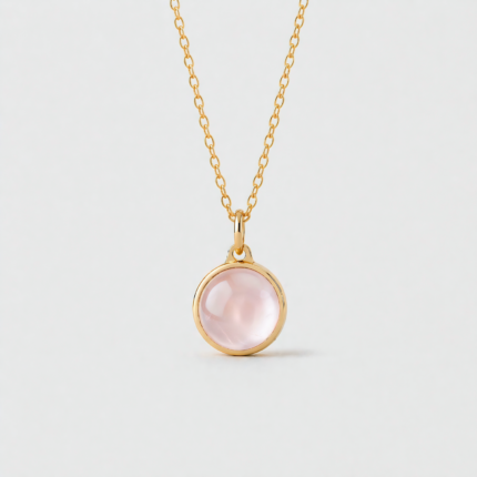 Assieraad-hanger - Rozenkwarts - goud
