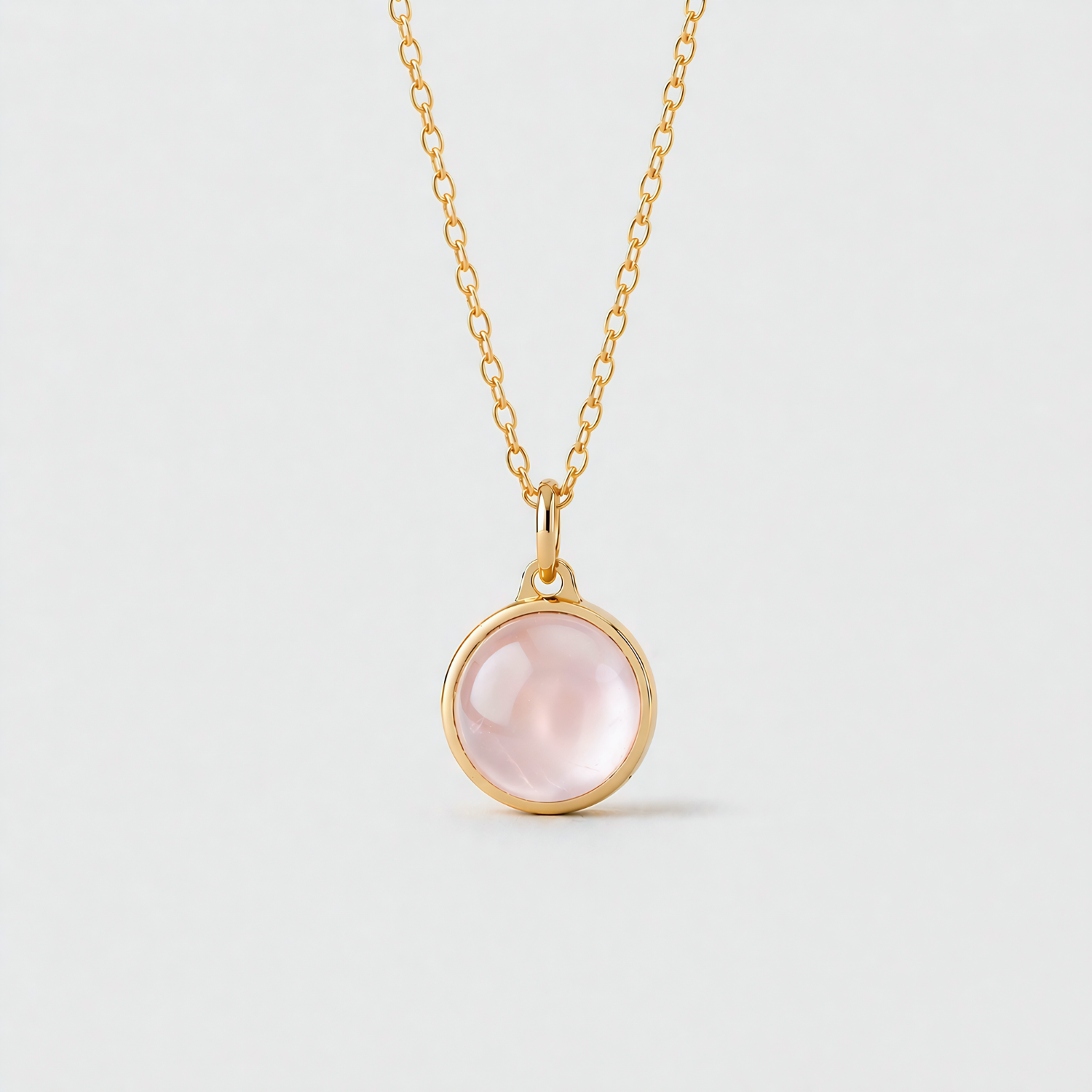 Assieraad-hanger - Rozenkwarts - goud Assieraad-hanger - Rozenkwarts - goud