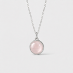 Assieraad-hanger - Rozenkwarts - zilver