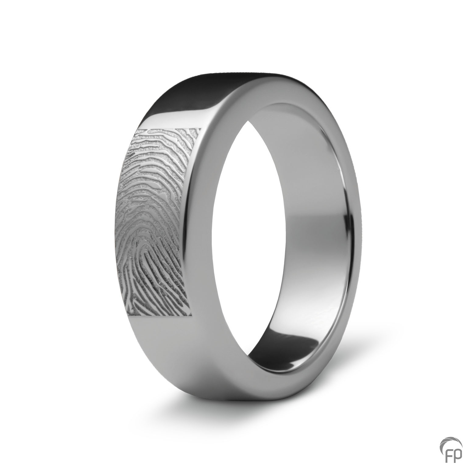 Assieraad - R 033.6.FP Assieraad ring glanzend met fingerprint Assieraad - R 033.6.FP Assieraad ring glanzend met fingerprint