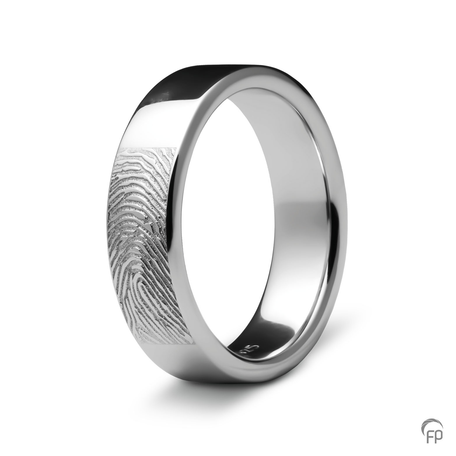 Assieraad - RF 02.6 Ring glanzend met fingerprint Assieraad - RF 02.6 Ring glanzend met fingerprint