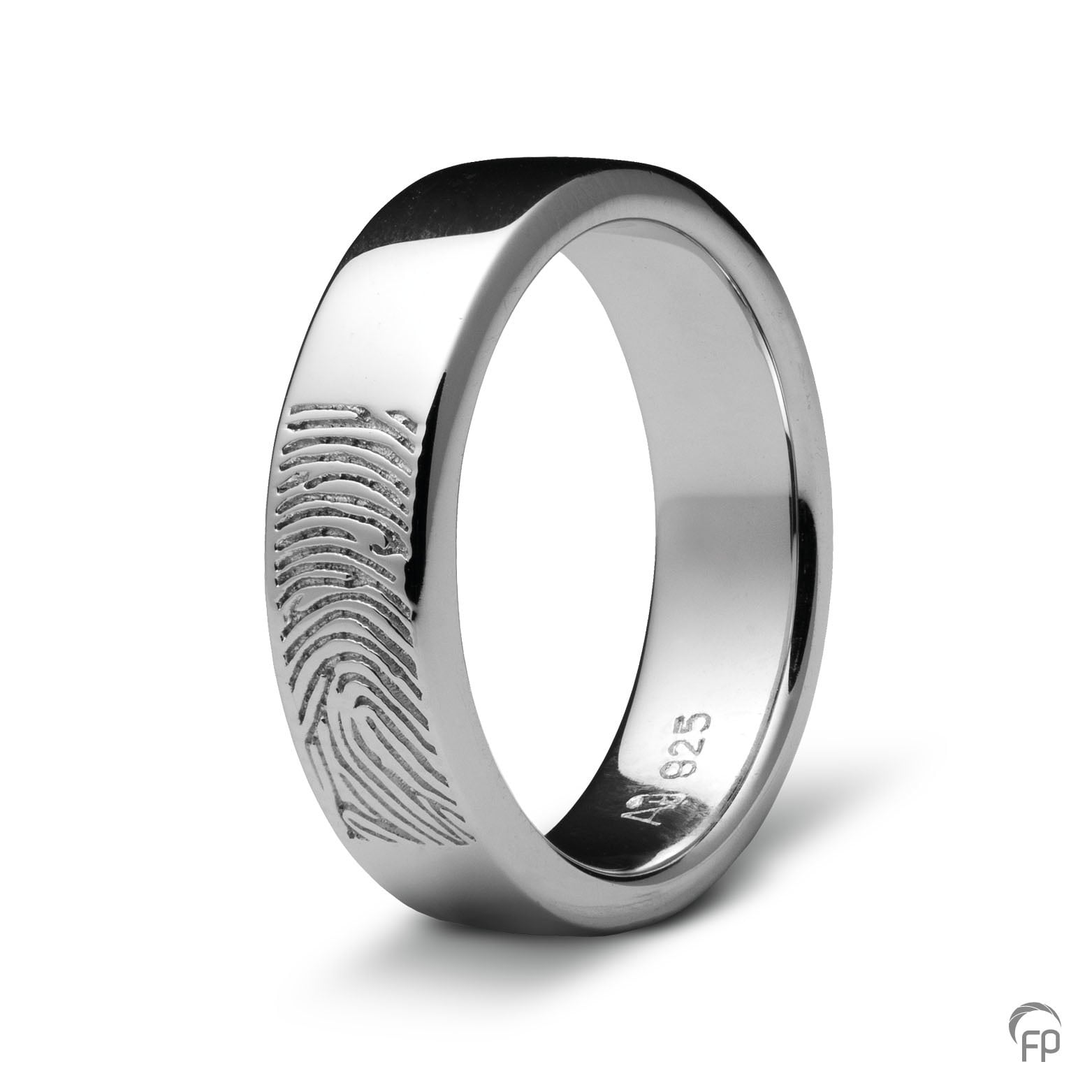 Assieraad - RF 03.6 Ring glanzend met fingerprint Assieraad - RF 03.6 Ring glanzend met fingerprint