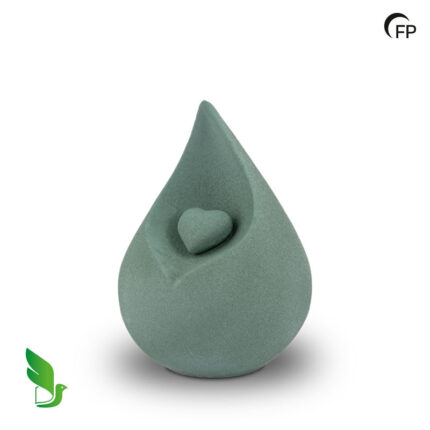 Biologische urn - medium Celest groen - 1,60 Liter